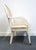 Late 20th Century Century Furniture Villa Domain Collection Neoclassical Art Deco Maple Round Lattice Back Dining Arm Chair For Sale - Image 5 of 11