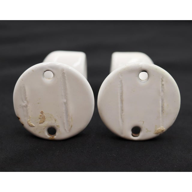 Pair of Vintage White Bathroom Towel Brackets For Sale - Image 6 of 6