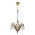 1930s Art Deco Gilt, Silvered Bronze Chandelier, Frosted Glass Shades For Sale
