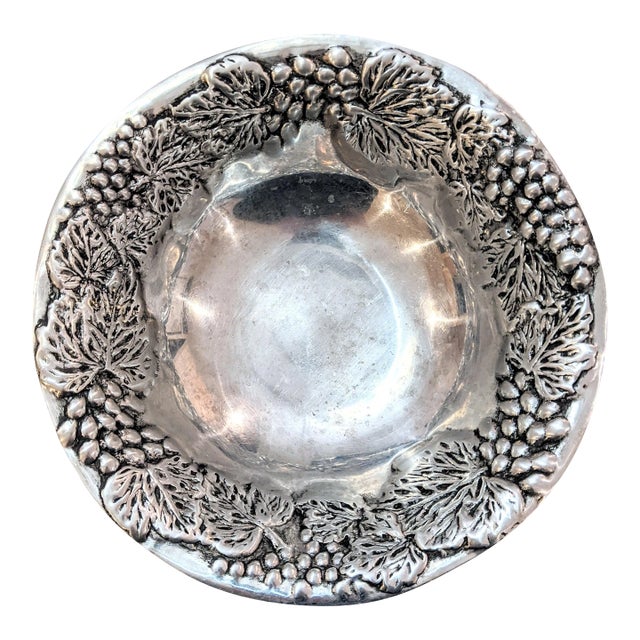 1990s Mexican Polished Metal Bowl For Sale