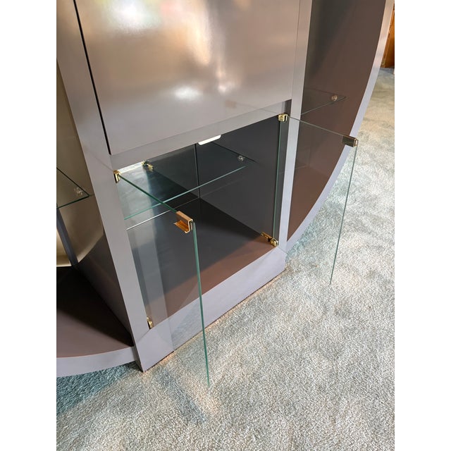 Mid Century Modern Grey Laminate Modular Wall Unit Bar For Sale In Philadelphia - Image 6 of 9