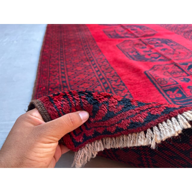Vintage Afghan Ersari Turkmen Bokhara Rug, Large Guls - 6'8" X 4'2" For Sale - Image 10 of 17