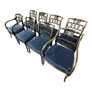 Late 20th Century Baker Furniture Historic Charleston Collection “Governor Alston” Dining Chairs (Set of 8)