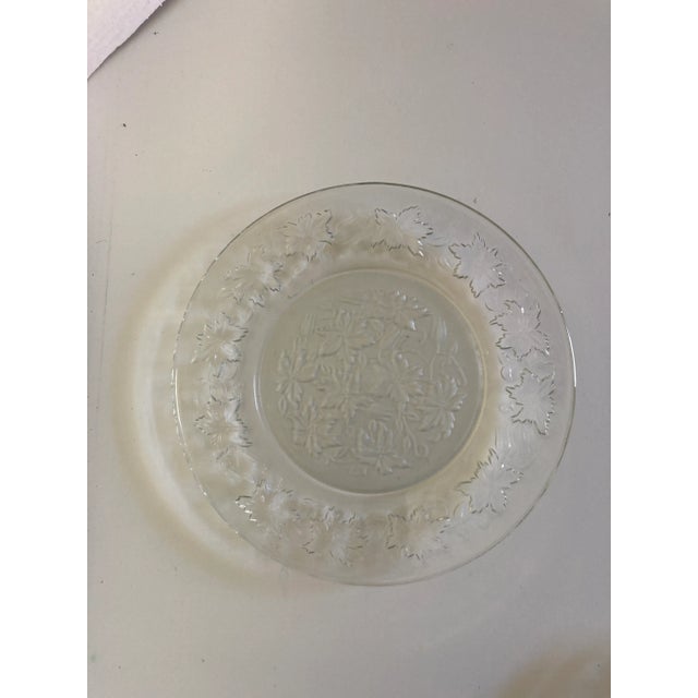 Vintage Fantasia Princess House Clear and Frosted Glass Dinner Plates Set of 3 10"D very good.