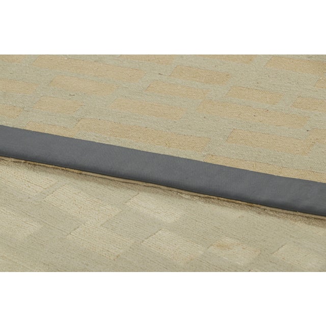 Textile Rug & Kilim’s Modern Rug in White With Beige Geometric Patterns For Sale - Image 7 of 7