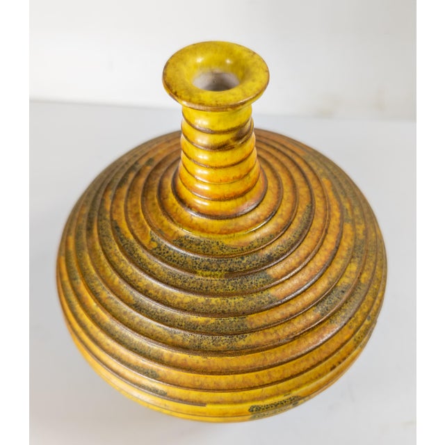 Yellow Mid-Century Modern Italian Art Pottery Vase by Alvino Bagni for Raymor For Sale - Image 8 of 14