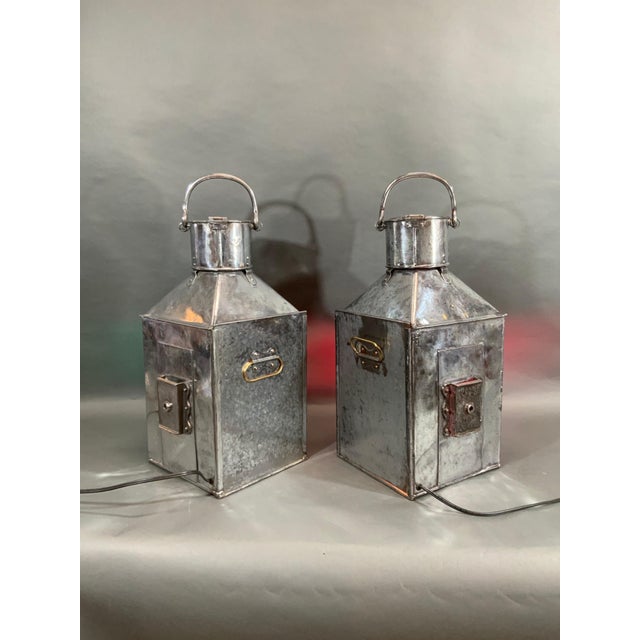 Pair of Port and Starboard Ship Lanterns by Meteorite "P18124" & "P137559" For Sale In Boston - Image 6 of 8