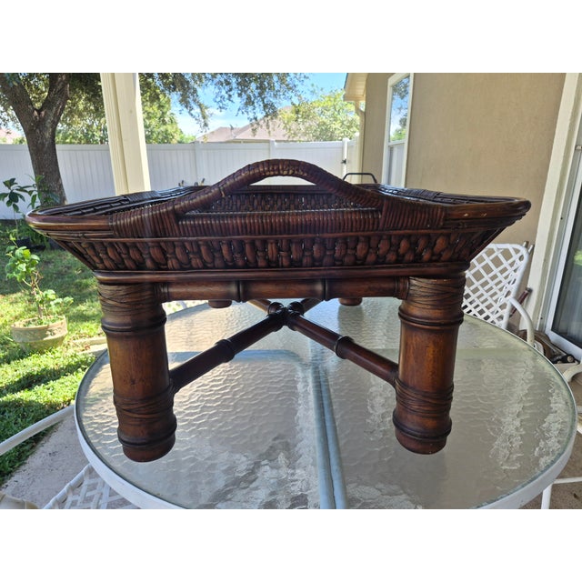 Lauren Ralph Lauren Lauren Ralph Lauren Bamboo and Rattan Tray Table For Sale - Image 4 of 10
