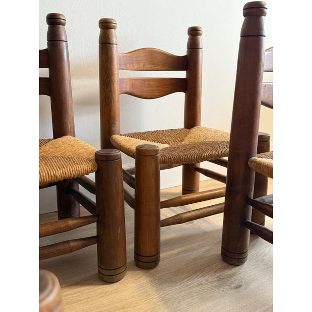 Mid 20th Century Mid 20th Century Set of Four Low Rush Chairs by Charles Dudouyt, Attributed For Sale - Image 5 of 7