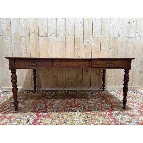 Wood Louis Philippe Farmhouse Desk in Oak For Sale - Image 7 of 7