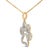 Haus of Brilliance Gold Vermeil Diamond Accent Pet Paw Pendant Necklace For Sale - Image 4 of 4