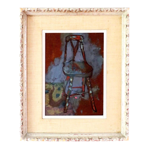 Joseph Solman, Oil Painting Interior Scene Chair w Chinese Rug Joseph Solman American Art WPA