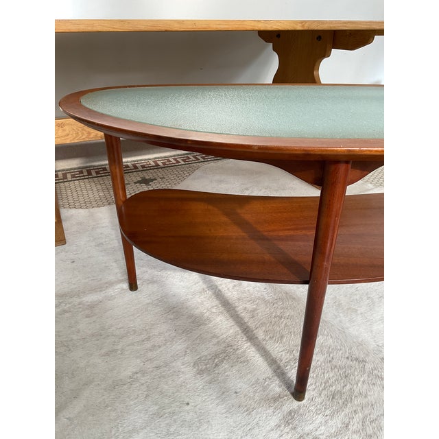 1950s Attributed to Anton Kildeberg Organic Kidney Shaped Mahogany Coffee Table For Sale - Image 15 of 18