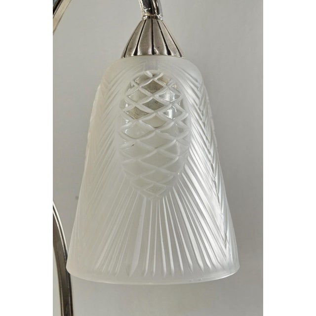 Bousquet & Bloch & Degue French Art Deco Double-Arm Table Lamp 1930s - Pinecone Glass For Sale - Image 10 of 14