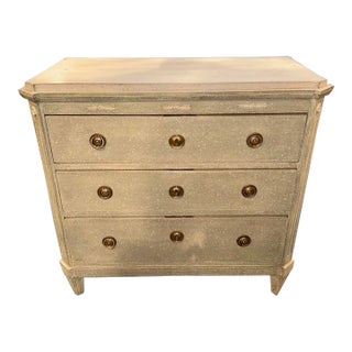 Vintage Gustavian Painted 3 Drawer Chest For Sale