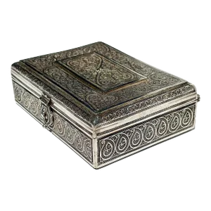 Persian Silver Filigree Box With Arabesque Motifs, Circa 1900