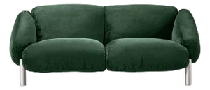 Flo Green Velvet 2-Seater Sofa by Lorenza Bozzoli