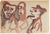Charcoal and Watercolor on paper realized by Mino Maccari in 1930s. Hand signed lower right. Good condition except for a...