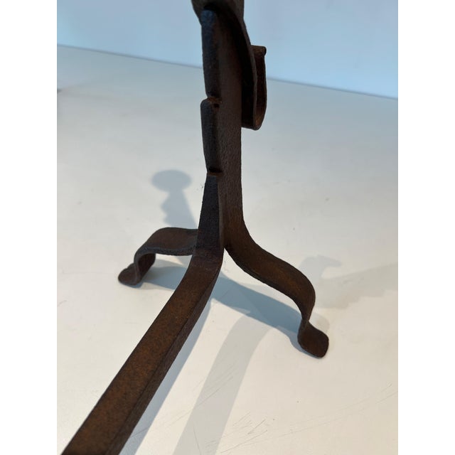 Early 1900s Wrought Iron Andirons - a Pair For Sale - Image 12 of 12