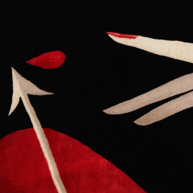 Black Hand-Knotted Wool and Silk Rug from Jordi Labanda, Spain, 2005 For Sale - Image 4 of 13