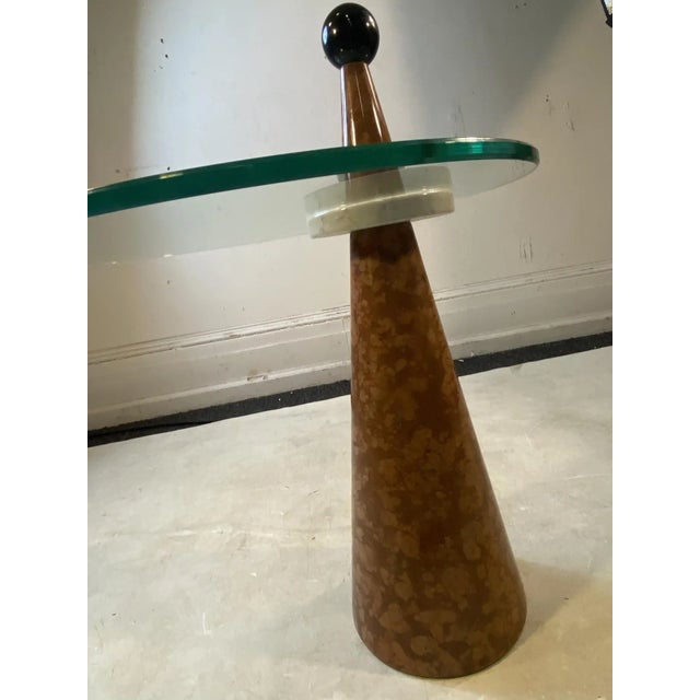 1980s Post Modern Marble & Glass Table in the Manner of Ettore Sottsass For Sale - Image 9 of 12