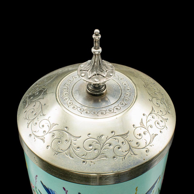 Metal Antique Biscuit Barrel, English, Ceramic, Silver Plate, Kitchen Jar, Victorian For Sale - Image 7 of 12