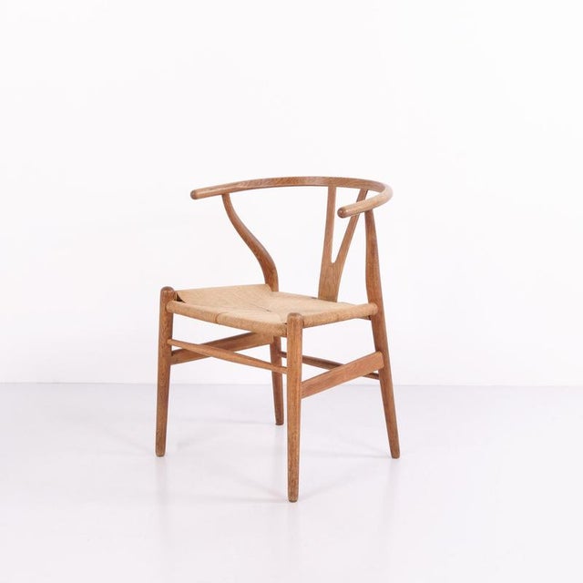 CH24 Oak Dining Chairs with Woven Seats by Carl Hansen & Søn, 1950, Set of 6 For Sale - Image 11 of 12