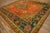 Decorative Turkish Antique Oushak Rug on a Red-Raspberry Background Color With Medallion Pattern For Sale - Image 4 of 12