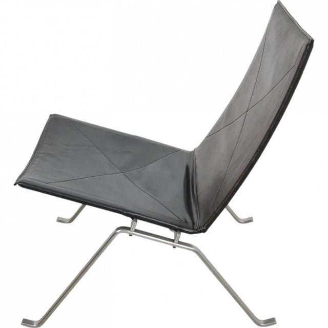 PK-22 Chair in Black Grace Leather by Poul Kjærholm For Sale - Image 3 of 16