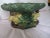 This is a Fabulous! Vintage Majolica Pedestal Centerpiece Bowl that has a base with two Brown Rabbits Hiding Under a...
