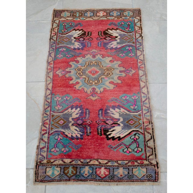 Hand Knotted Door Mat, Entryway Rug, Bath Mat, Kitchen Decor, Small Rug, Turkish Rug - 1′7″ × 3′ For Sale - Image 12 of 15