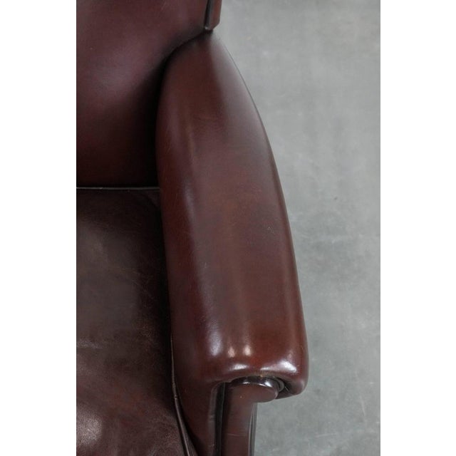 Brown Club Chair in Sheepskin Leather For Sale - Image 8 of 16