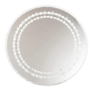 Contemporary Jiri Jelinek Sandblasted Geometric Wreath Motif Mirror