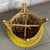 20th Century Modernist Round Wicker Rattan Pouf in Yellow For Sale - Image 5 of 9