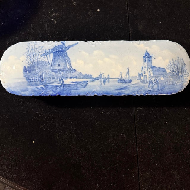 Late 19th Century Antique 1890s Rosenthal r.c. Versailles Porcelain Lidded Box - Dutch Windmill Scene For Sale - Image 5 of 10