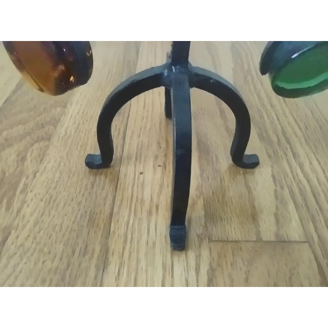 Black 1950s Gunnar Ander for Ystad Metall Wrought Iron Candle Holder For Sale - Image 8 of 9