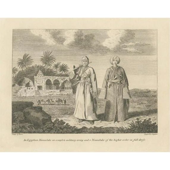 George Alexander Cooke, Military and Ceremonial Mamluk Attire in Egypt, 1801, Paper For Sale