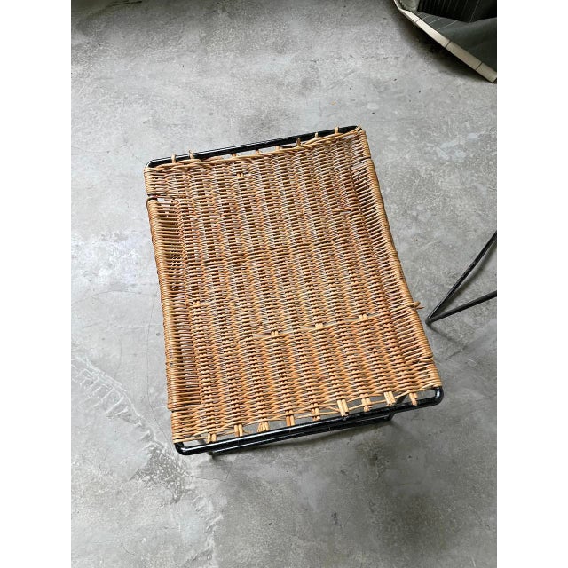 Vintage Wicker and Metal Stools by Raoul Guys, 1950s, Set of 3 For Sale - Image 17 of 18