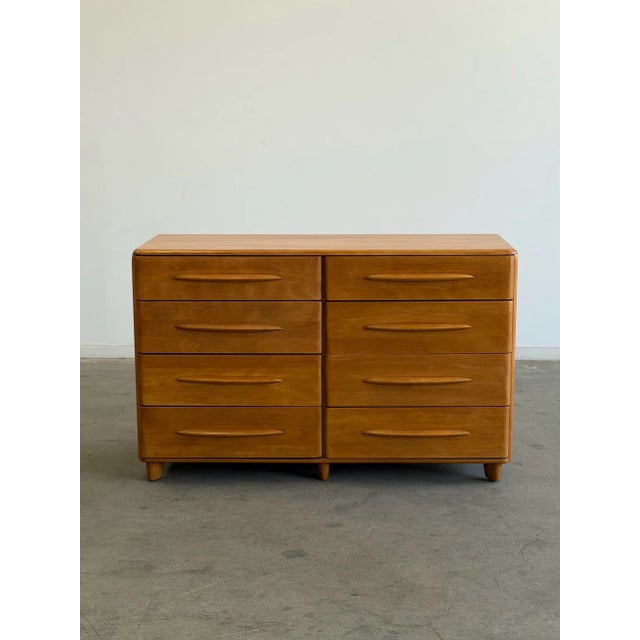 W54 D19 (D21 including handles) H34 This Model (M524) was made by Heywood Wakefield Company using solid birch wood and...
