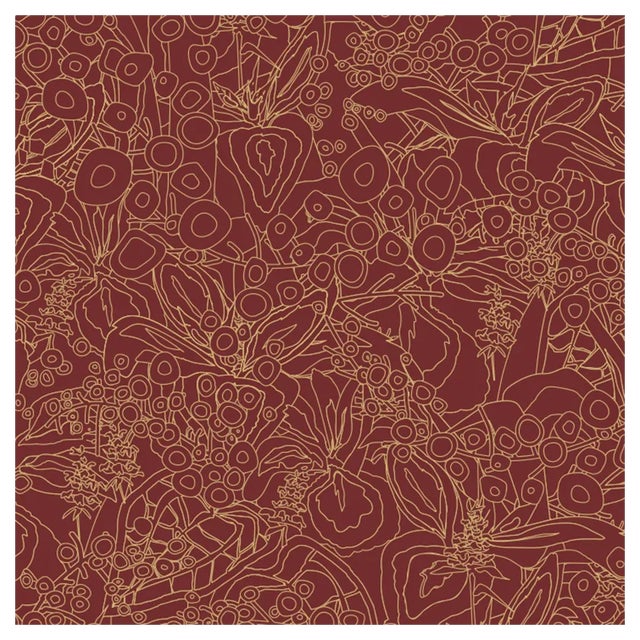 72 Kō Geishi Hange Shouzu Dark Red Panel by Ginette Caron and Masami Moriyama for Midsummer-Milano For Sale