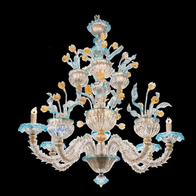 Majestic Rezzonico Murano Chandelier, 1960 For Sale - Image 6 of 17