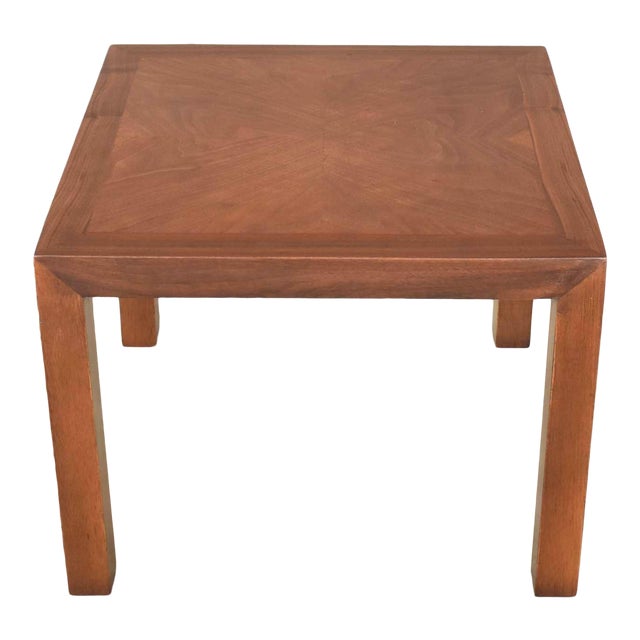Vintage Modern Lane Solid Walnut Square Parsons Side Table W