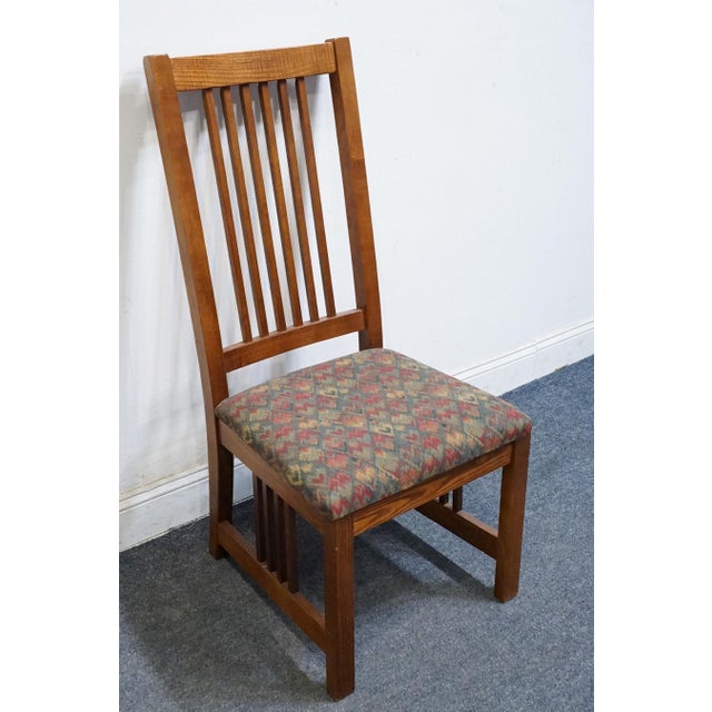 NICHOLS & STONE Quarter Sawn Oak Mission Style Arts & Crafts Dining Side Chair 4033-0461 41" High 19" Wide 24" Deep Seat:...