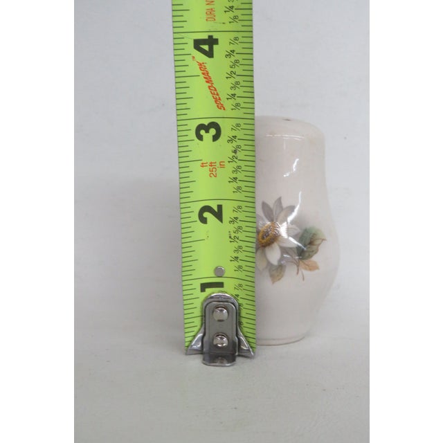 Antique White Staffordshire England Ceramic Daisy Motif Individual Salt or Pepper Shaker 4997b For Sale - Image 8 of 10