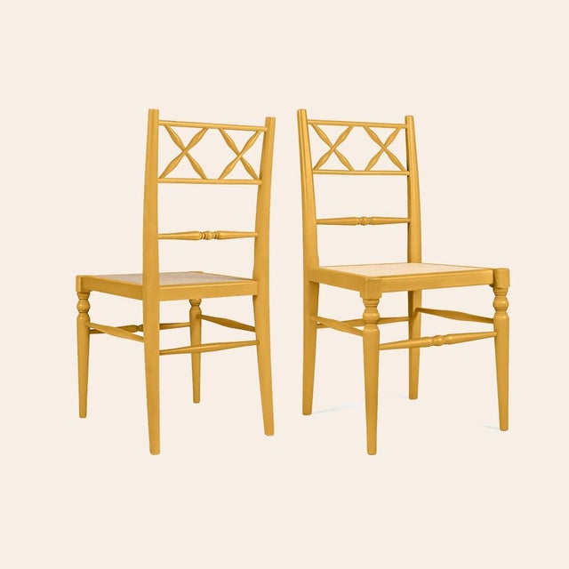 Charcoal Mustard Chiara Dining Chairs by Ceraudo, Set of 2 For Sale - Image 8 of 8