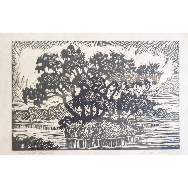 We are selling this great linocut woodblock style print by Birger Sandzen. This woodblock print is signed in the plate and...