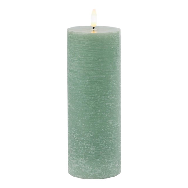 FIA Wick Green Pillar Candle (Set of 2) For Sale