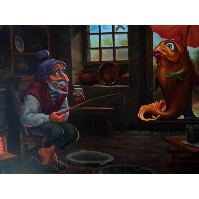 Contemporary The Fisherman and the Magic Fish Original Oil Painting on Canvas by Alexander Kozelsky For Sale - Image 3 of 7