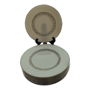 Vintage Lenox 'Springdale' Platinum Trim China Salad Plates - Set of 8