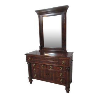 1980s Henredon Dresser With Mirror Mahogany For Sale